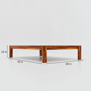 Wooden Single Size Bed without Storage for Living Room