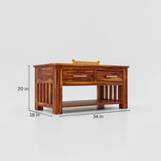 Solid Wood Coffee Table with Drawers for Living Room