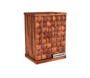 Wooden Diamond Bar Cabinet with Drawer for Living Room & Home (Honey Finish)