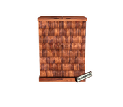 Wooden Diamond Bar Cabinet with Drawer for Living Room & Home (Honey Finish)