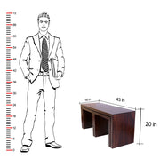 Wooden Coffee Table with Stools for Living Room (Mahogany Finish)