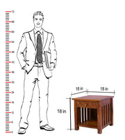 Wooden Bedside Table for Living Room or Bedroom in Honey Finish