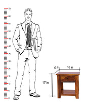 Wooden Side End Table for Living Room in Honey Teak Finish