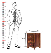 Wooden Bedside Table with Drawers in Provincial Teak Finish