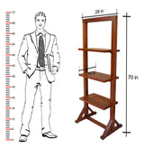 Solid Wood Open Bookshelf Furniture for Living Room