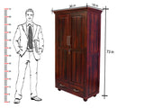 Solid Sheesham Wood Wardrobe With 2 Door & 2 Drawer