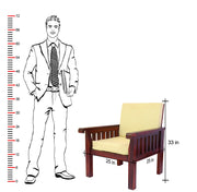 Solid Wood Single Seater sofa in Honey Finish