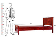 Solid Wood Single Bed for Bedroom in Mahogany Finish