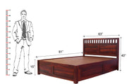 Wooden Queen Size Bed with Storage for Bedroom