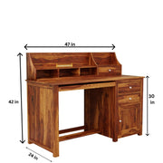 Sheesham Wood Study Table And Computer Table With Door and Drawers For Living For, Study Room