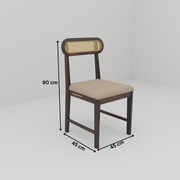 Sheesham Wood 4 Seater Dining Table Set for Home and Kitchen, Cane Furniture, Dining Set