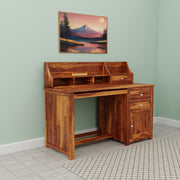 Sheesham Wood Study Table And Computer Table With Door and Drawers For Living For, Study Room