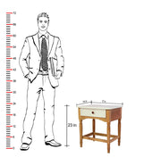 Mango Wood Side End Table for Living Room (Natural White Finish)