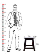 Solid Wood Stool Side End Table for Living Room & Kitchen in Walnut Finish