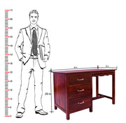 Wooden Study Table for Study Room in Natural Finish