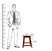 Solid Wood Stool Side End Table for Living Room & Kitchen in Teak Finish