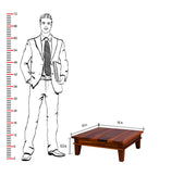 Solid Wood Chowki for Pooja in Teak Finish