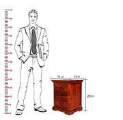 Solid Wood Bedside Table with Drawers in Honey Finish