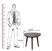 Wooden Stool for Living Room in Walnut Finish