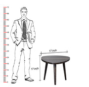 Wooden Stool for Living Room in Walnut Finish