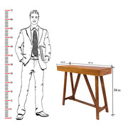 Mango Wood Study Table with Drawer for Students in Kapasi Brown Finish