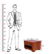 Solid Wood Bedside Table With 1 Drawer