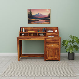 Sheesham Wood Study Table And Computer Table With Door and Drawers For Living For, Study Room