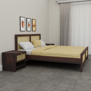 Wooden King Size Bed Without Storage for Bedroom