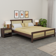 Wooden King Size Bed Without Storage for Bedroom