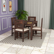 Modern Wooden 4 Seater Dining Table Set